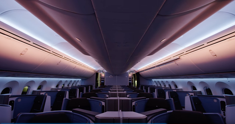 KLM Dreamliner Unboxing Boeing 787 Cabin