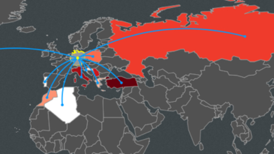Migration Map in HTML - hier: Deutschland