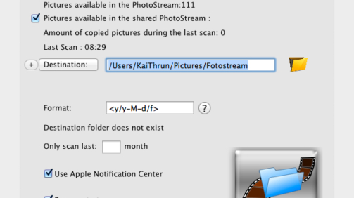 Photostream2Folder ist einfach eingerichtet
